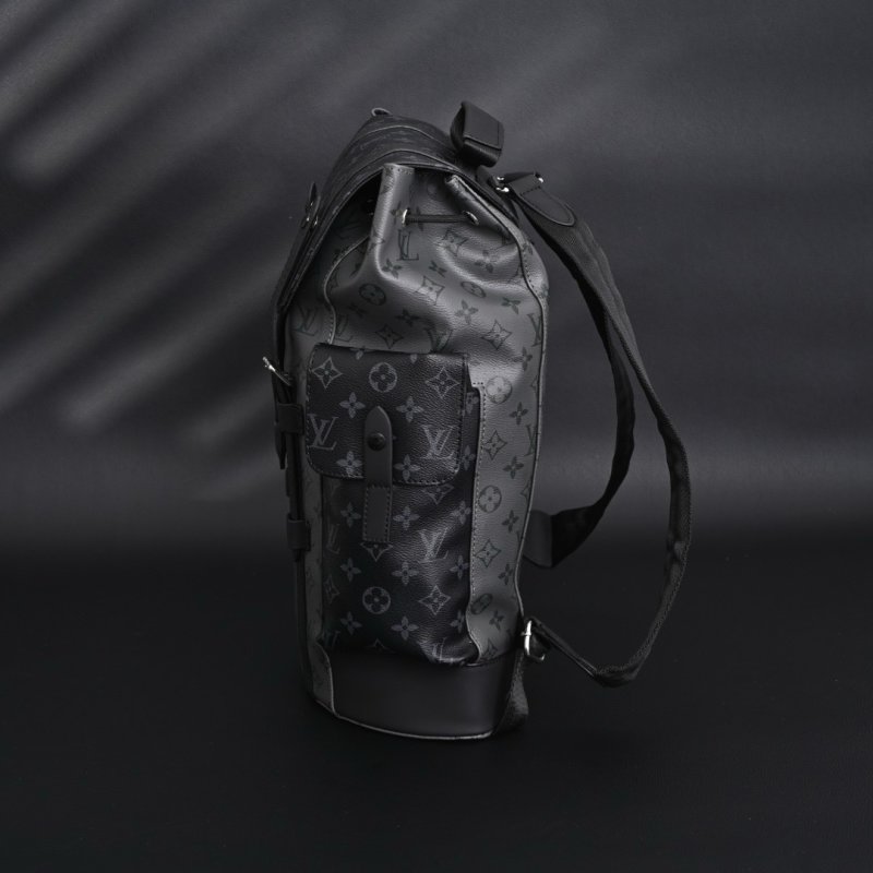 LV Christopher Monogram Eclipse UA Backpack Gray Black view