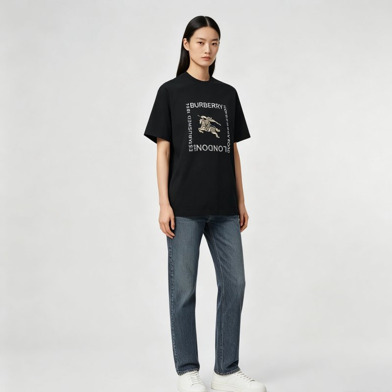 Burberry EQT Logo Black T-Shirt Replica view