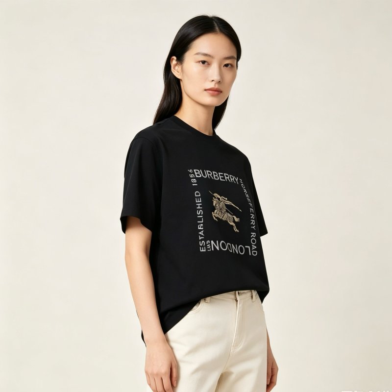 Burberry EQT Logo Black T-Shirt Replica view