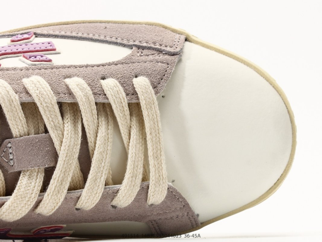 Premiata Steven PU Low Top Casual Sneaker Cream Purple view