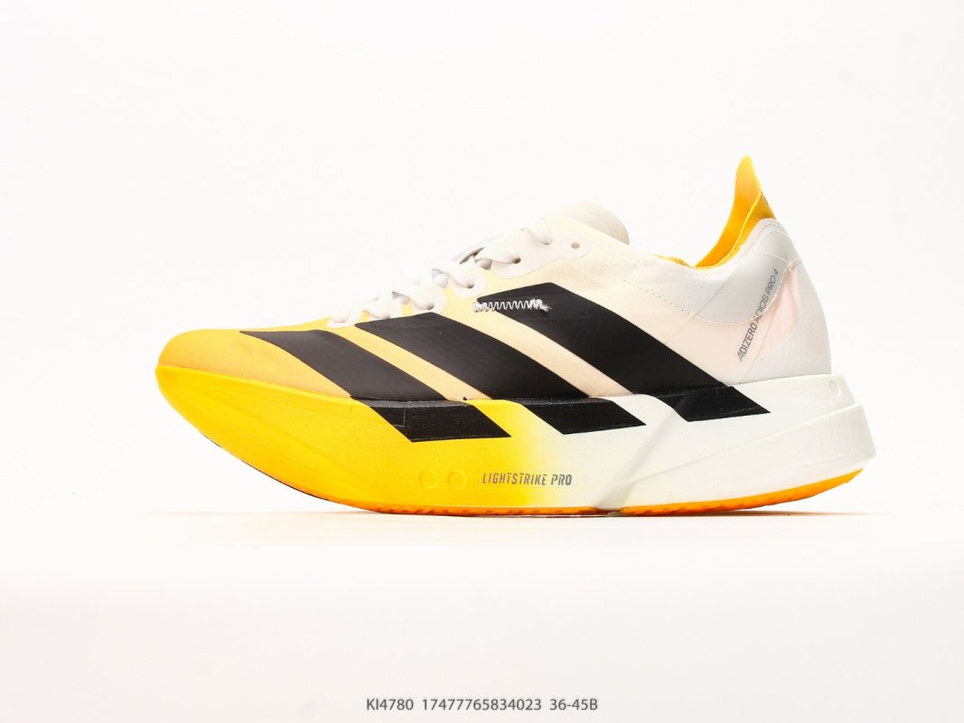 Adidas Adizero Adios Pro 4 M White Black Yellow view