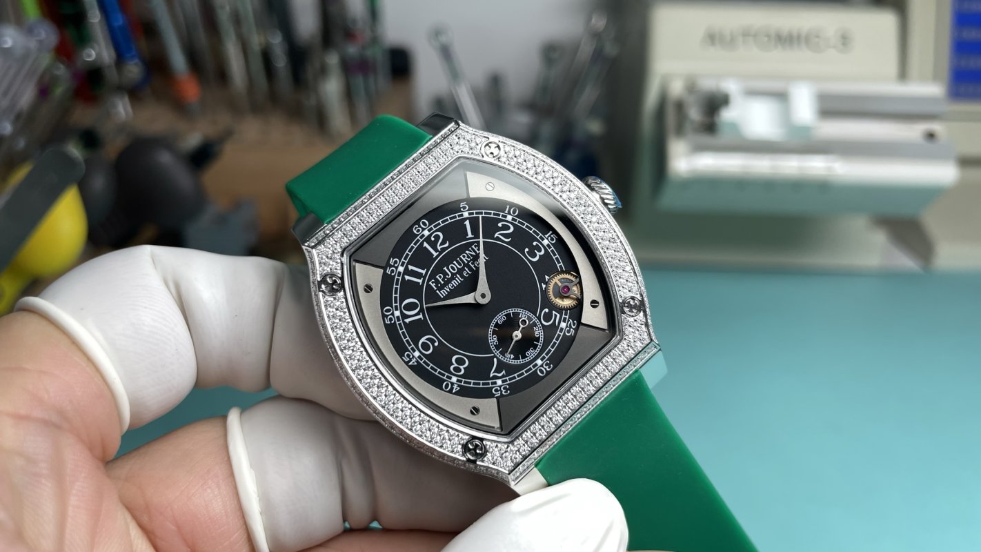 F.P. Journe Elegante 48mm Titanium Replica Watch - Black Dial view