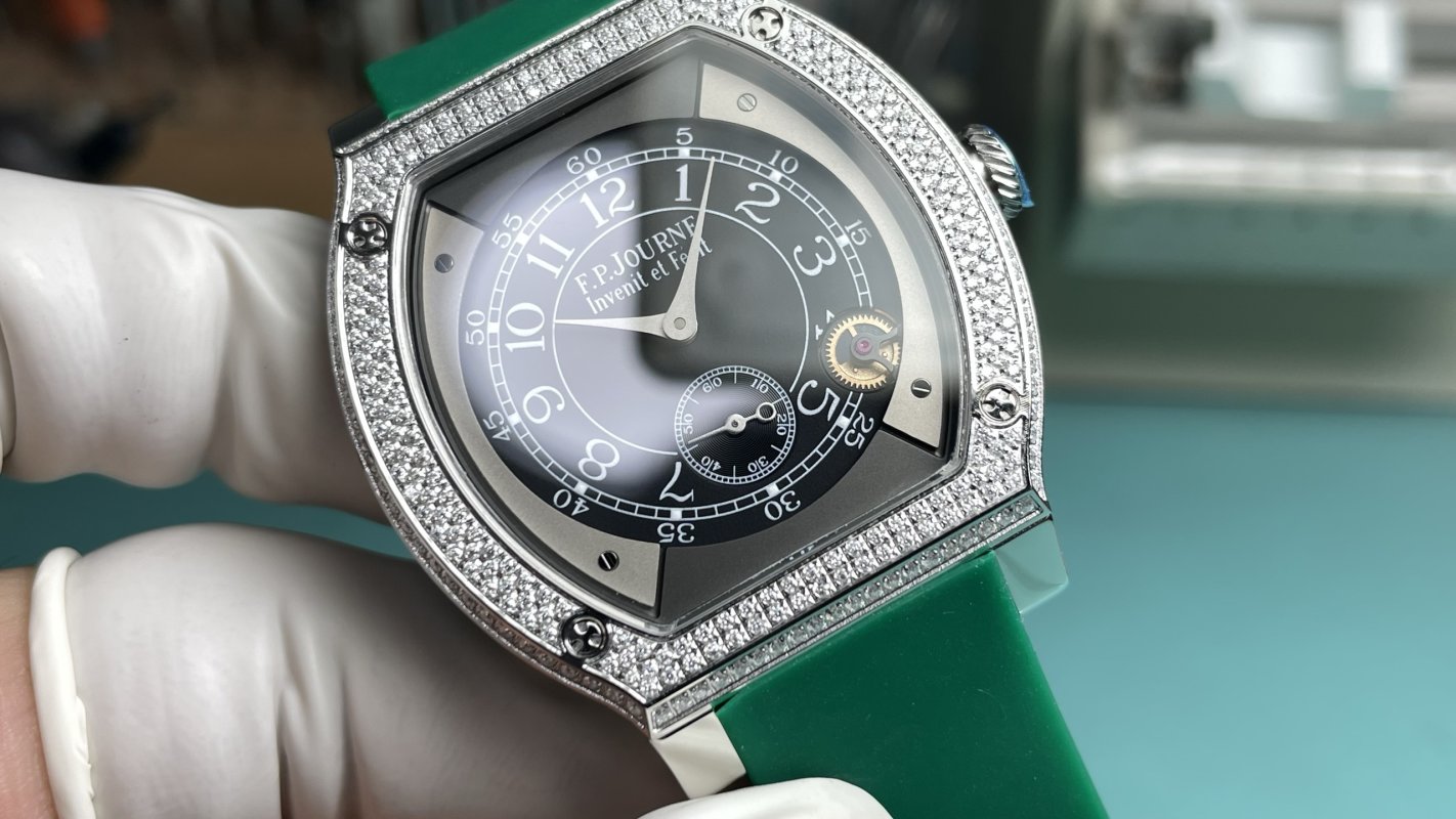 F.P. Journe Elegante 48mm Titanium Replica Watch - Black Dial view