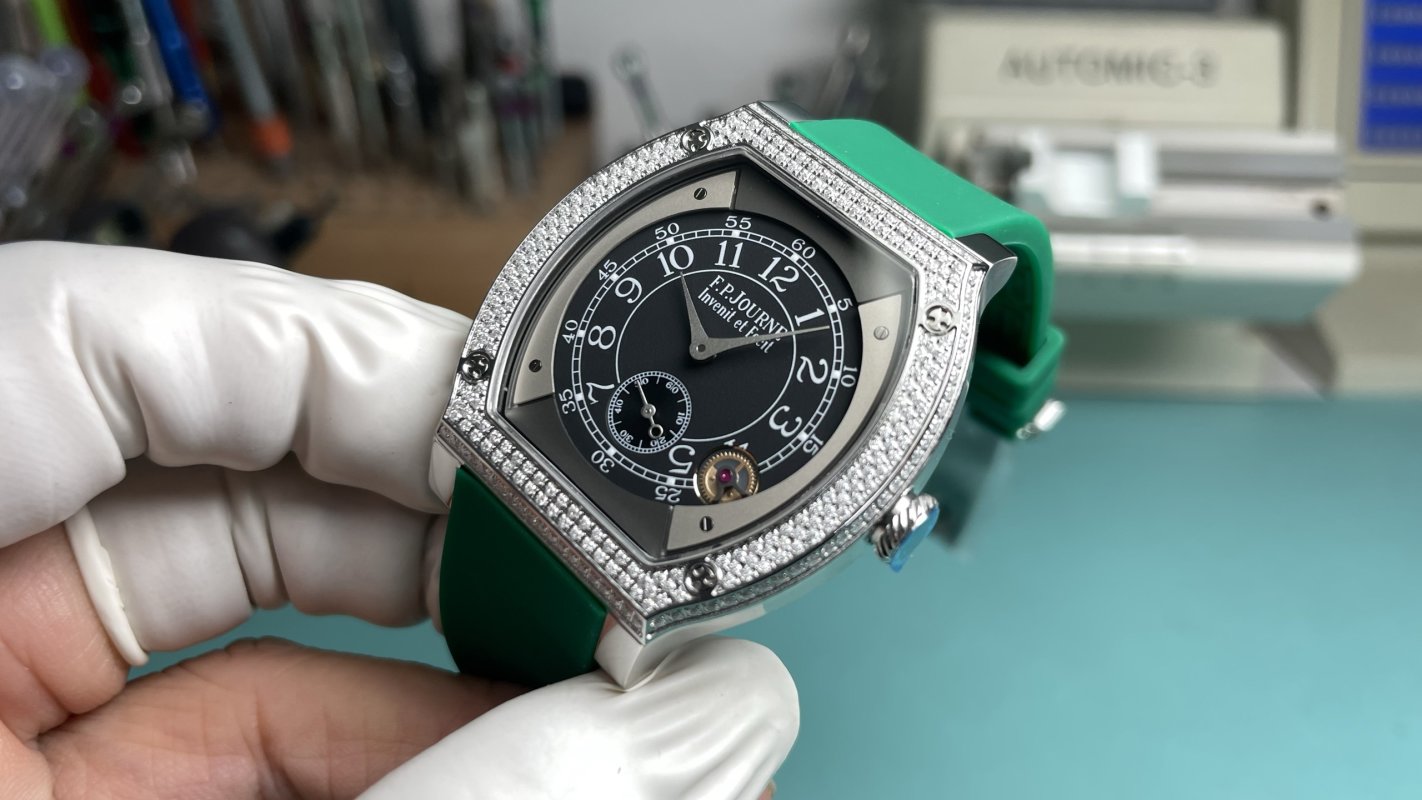 F.P. Journe Elegante 48mm Titanium Replica Watch - Black Dial view