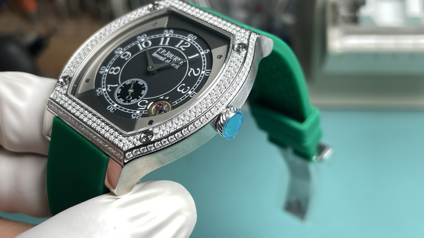 F.P. Journe Elegante 48mm Titanium Replica Watch - Black Dial view