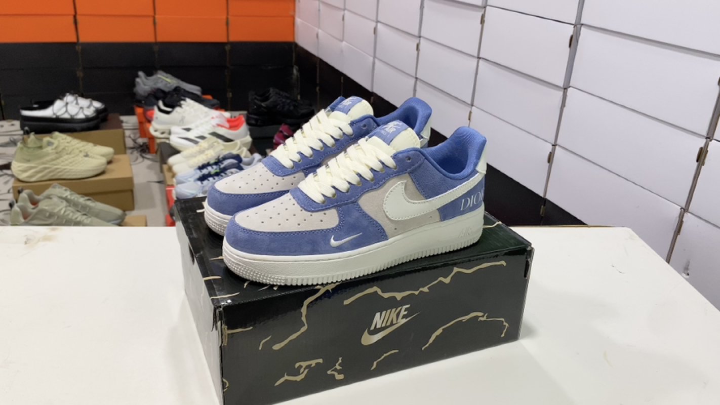 Nike Air Force 1 Low Dior Collaboration Royal Blue Cream