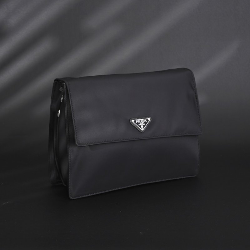 Prada Nylon Messenger Bag Black 30cm UA Replica