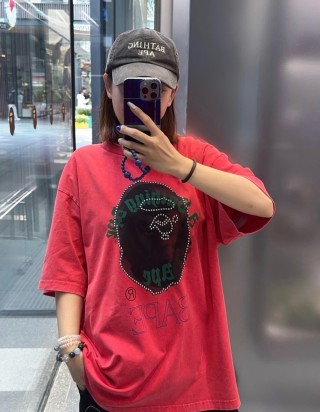 Balenciaga Red Graphic Logo T-Shirt