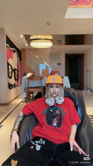 Balenciaga Red Graphic Logo T-Shirt view 4
