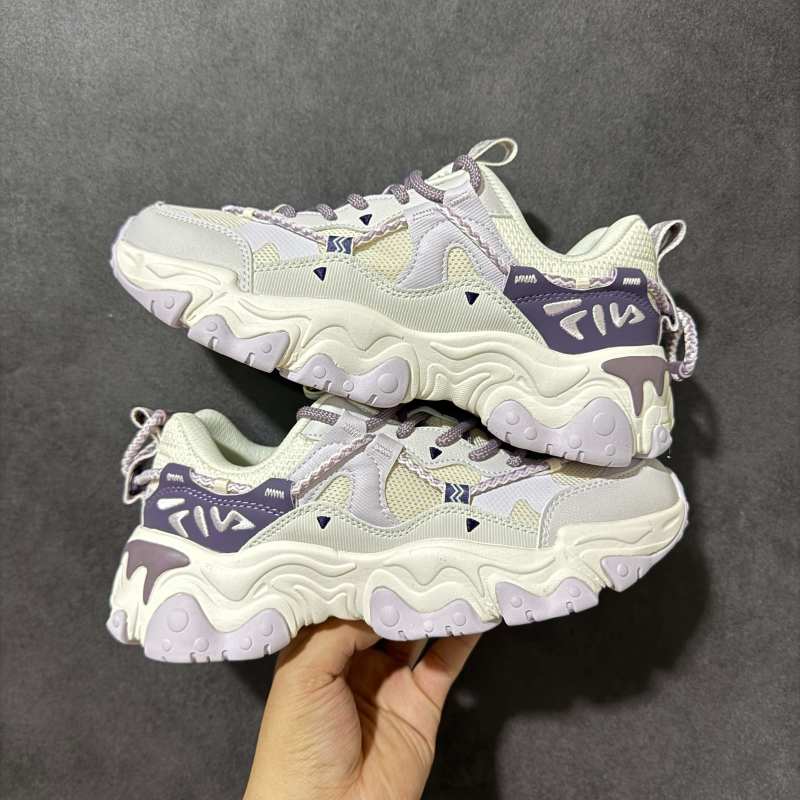 FILA Ray Tracer 5.0 White Purple Low-Top Dad Shoe