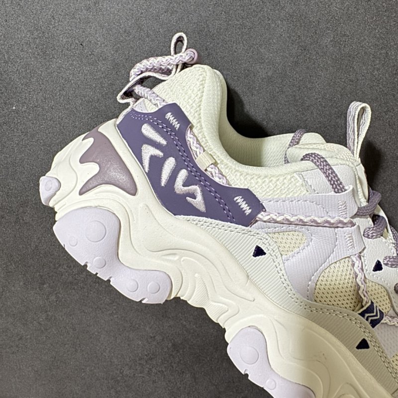 FILA Ray Tracer 5.0 White Purple Low-Top Dad Shoe view