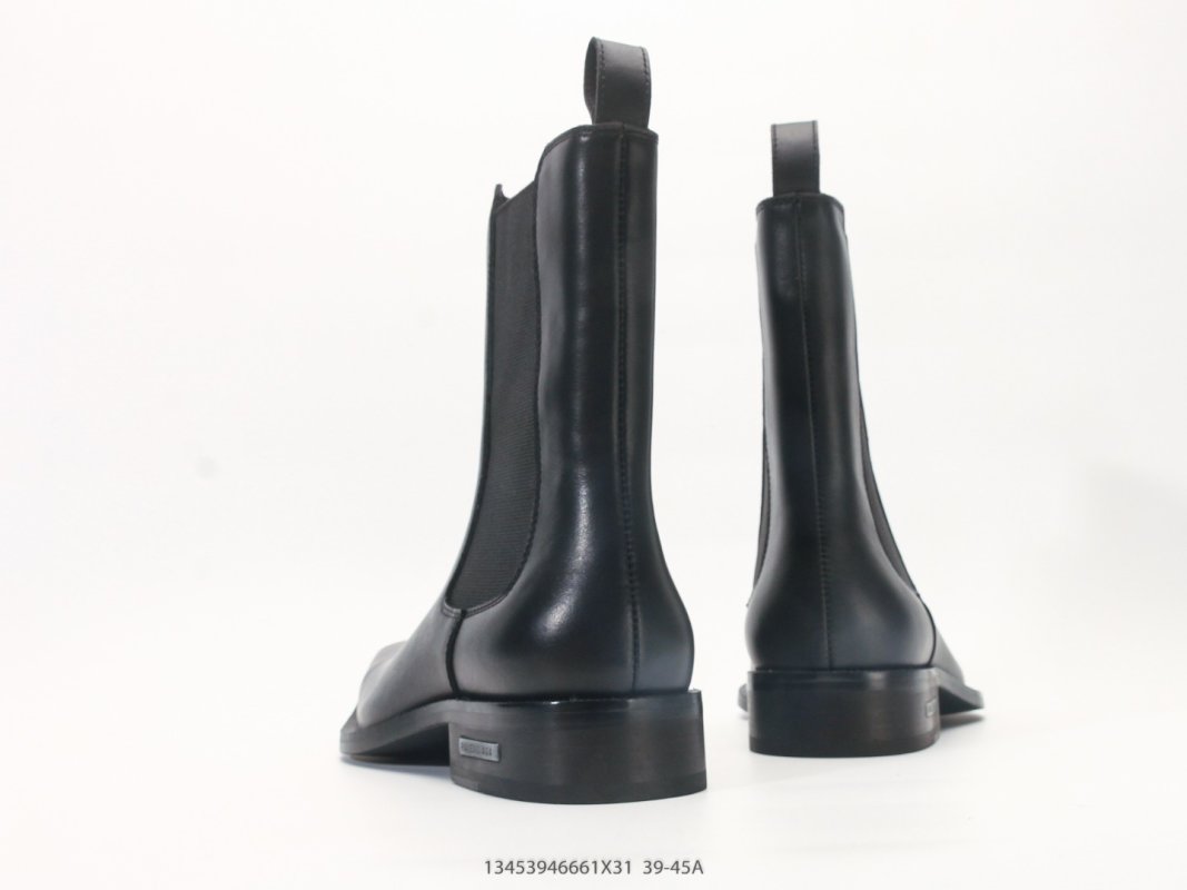 Balenciaga Chelsea Boot Square Toe Black Leather UA view