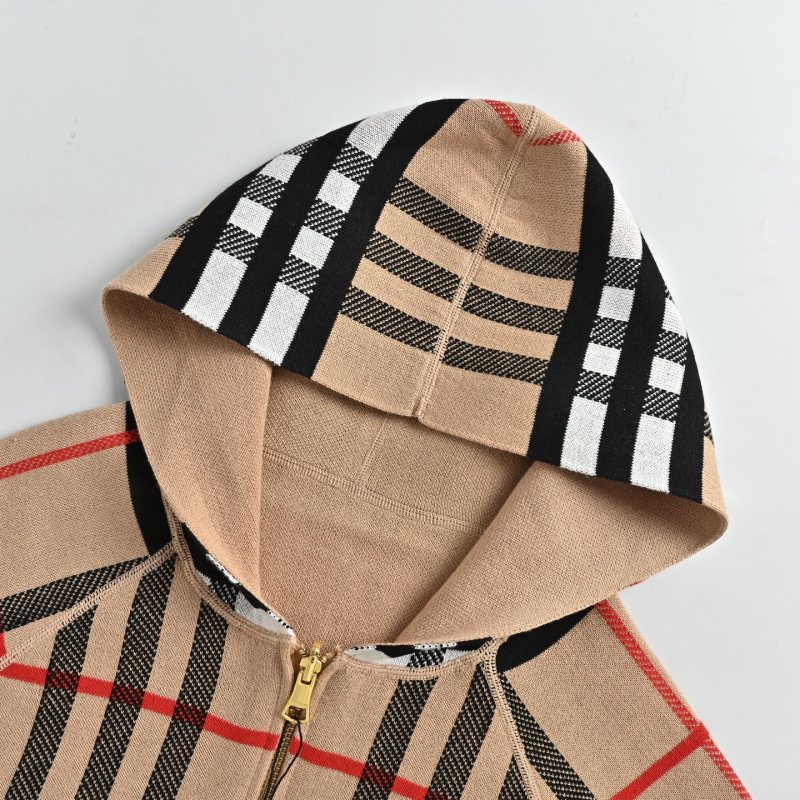 Burberry Classic Check Wool Cardigan Hoodie - Camel view