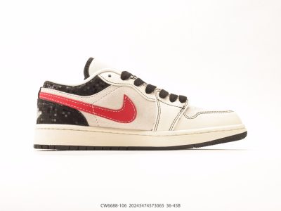 Air Jordan 1 Low White University Red view 2
