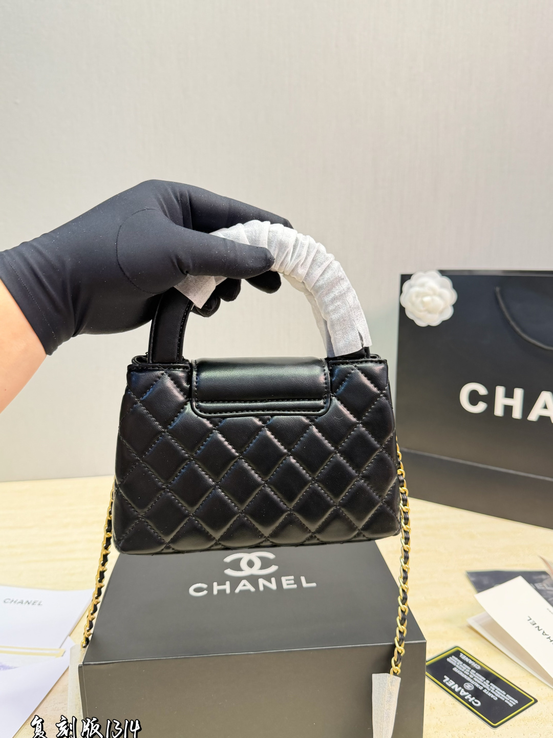 Chanel Kelly Mini Handbag White Wax Leather view