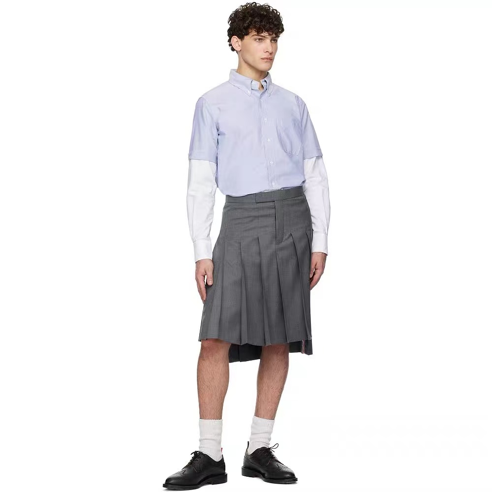 Thom Browne Dual-Sleeve Colorblock Long-Sleeve Shirt view