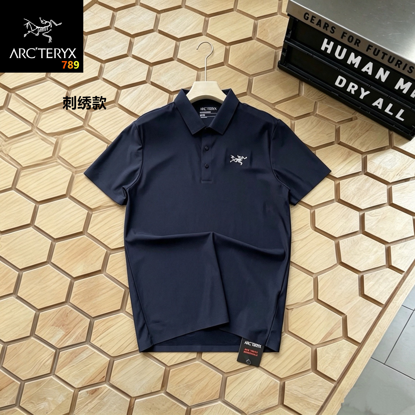 Arc'teryx Men's Ice-Silk Quick-Dry Polo Shirt Black / White / Navy view