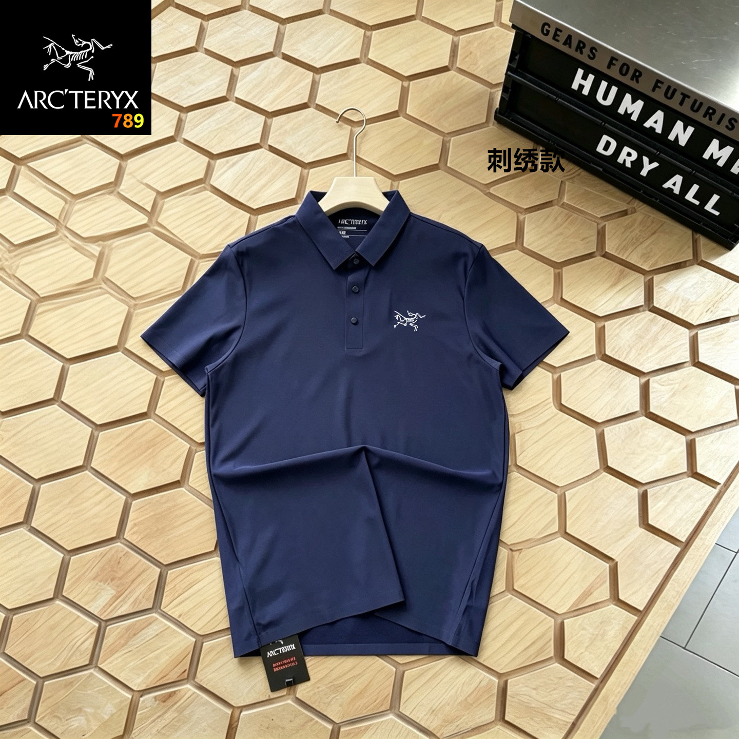 Arc'teryx Men's Ice-Silk Quick-Dry Polo Shirt Black / White / Navy view