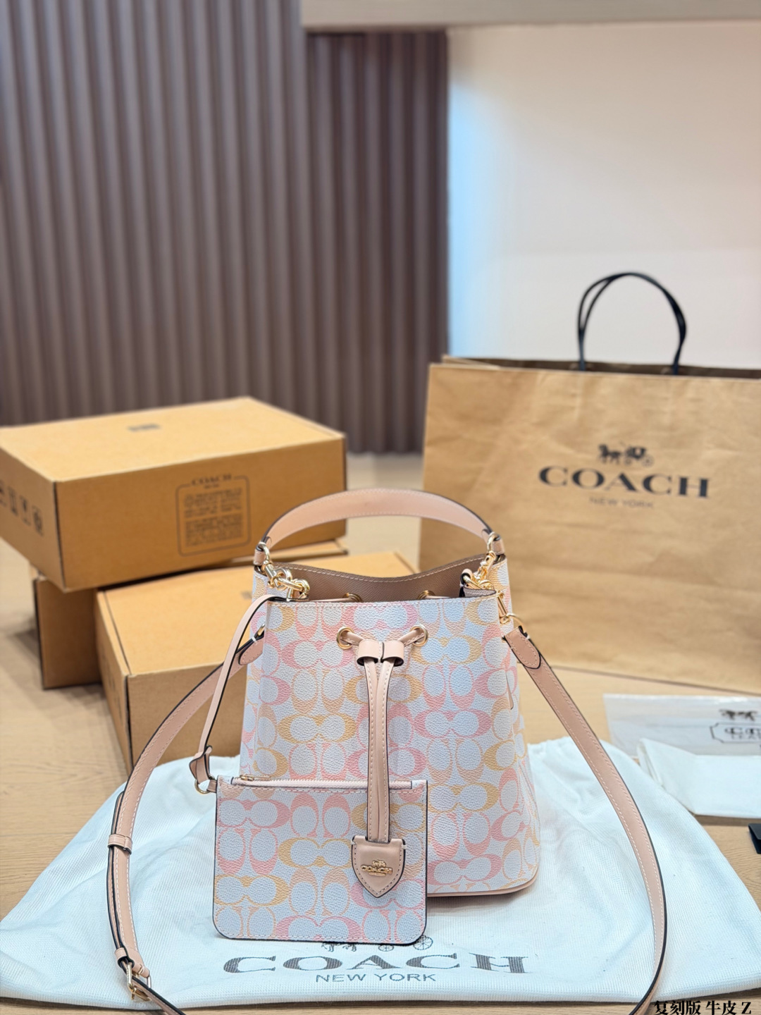 Coach Rowan Bucket Bag Drawstring Leather