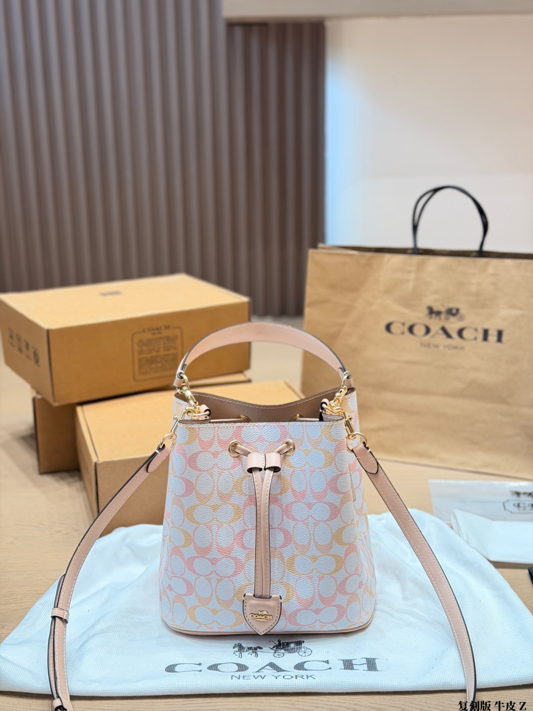 Coach Rowan Bucket Bag Drawstring Leather view
