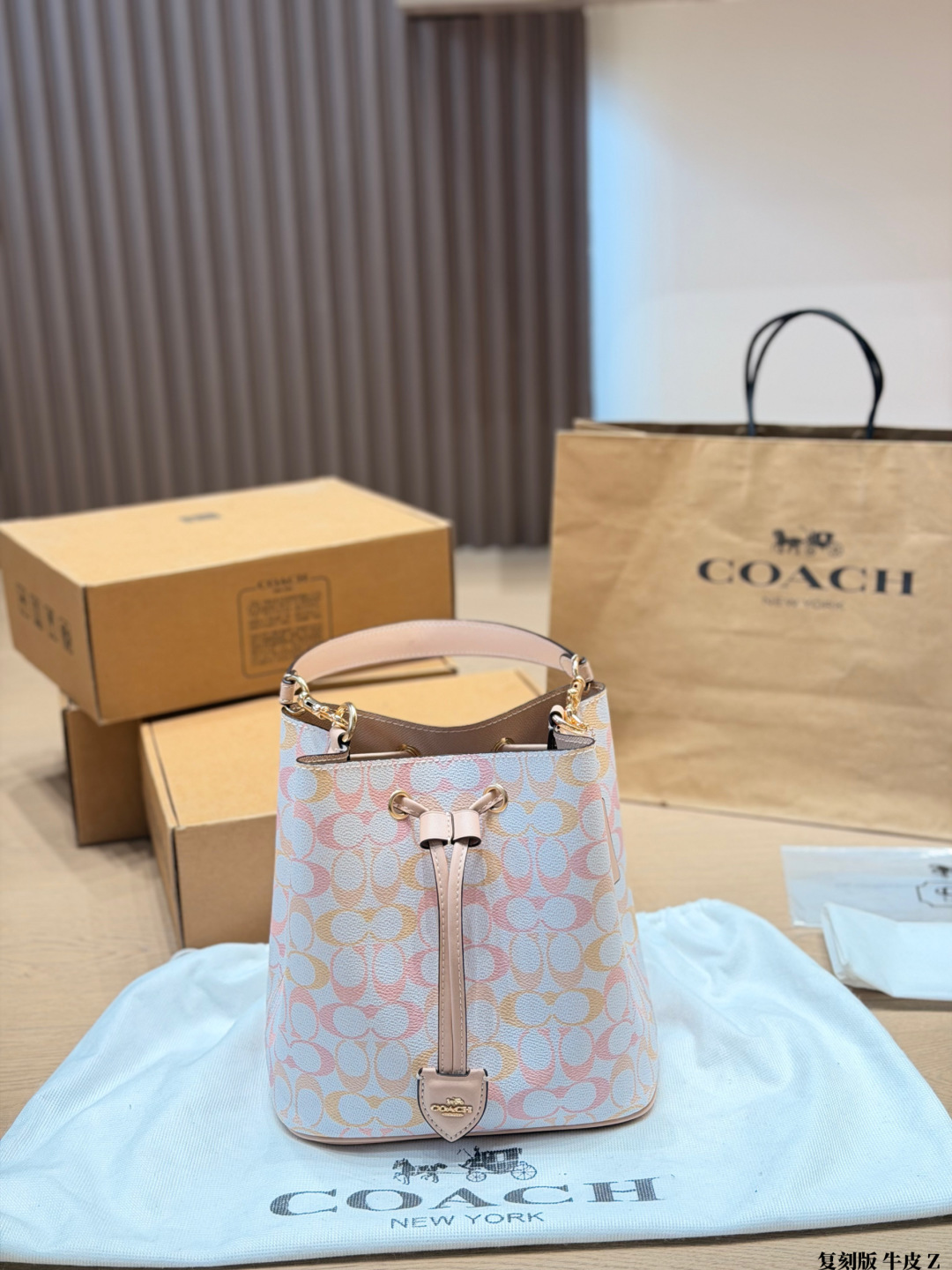 Coach Rowan Bucket Bag Drawstring Leather view