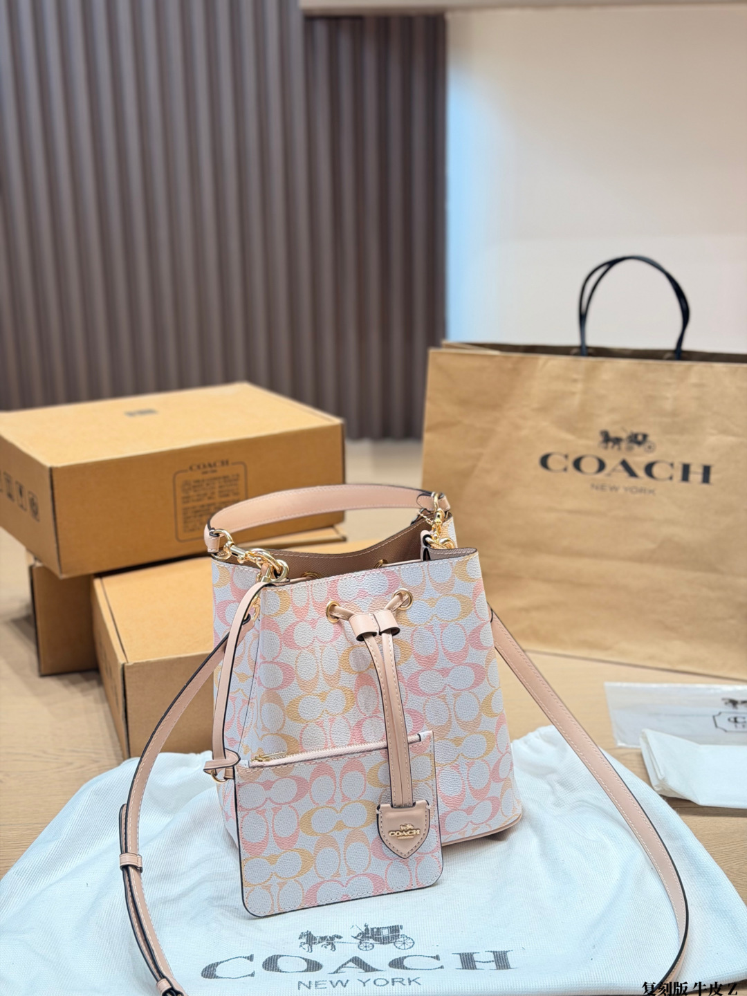 Coach Rowan Bucket Bag Drawstring Leather view