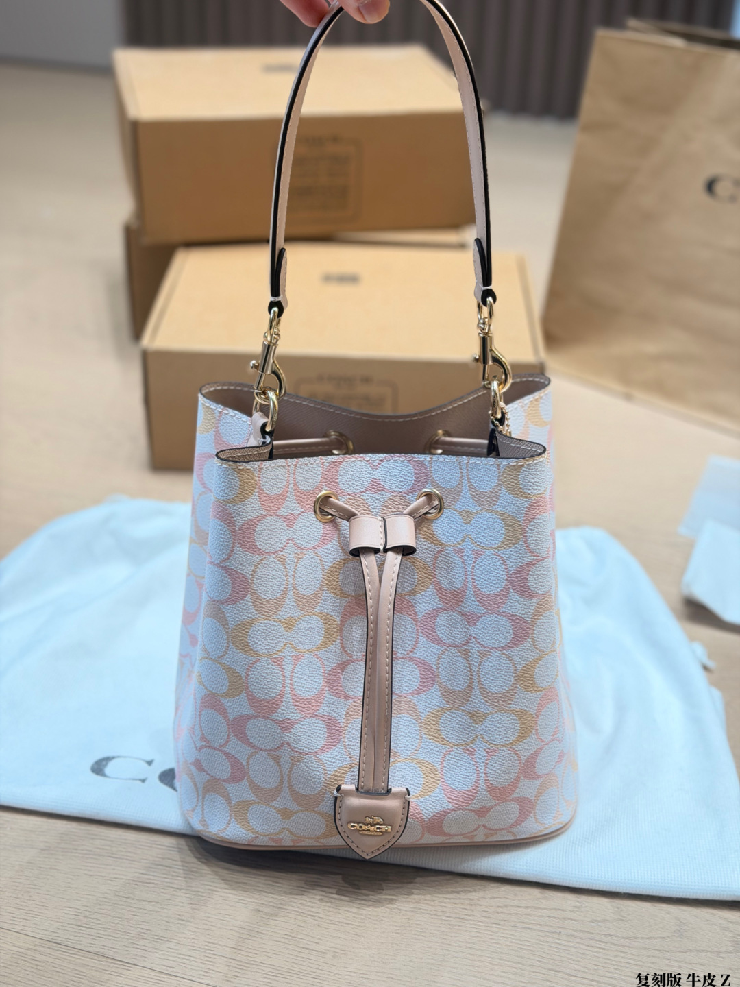 Coach Rowan Bucket Bag Drawstring Leather view