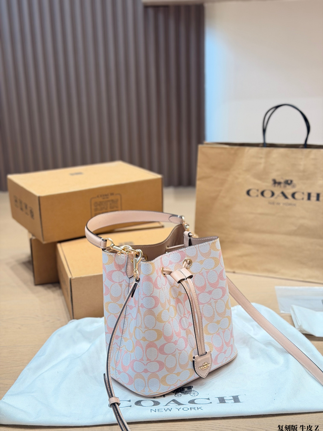 Coach Rowan Bucket Bag Drawstring Leather view
