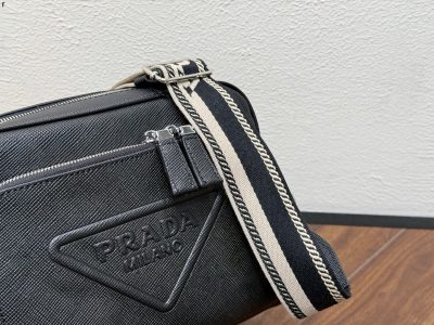 Prada Saffiano Leather Crossbody Messenger Bag view 3