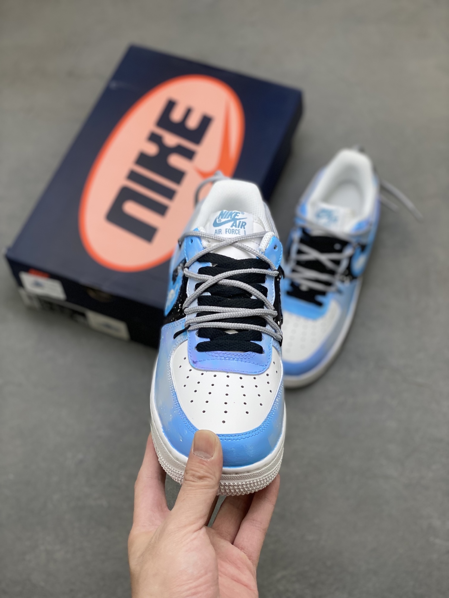 Nike Air Force 1 Low Blue Orange White view