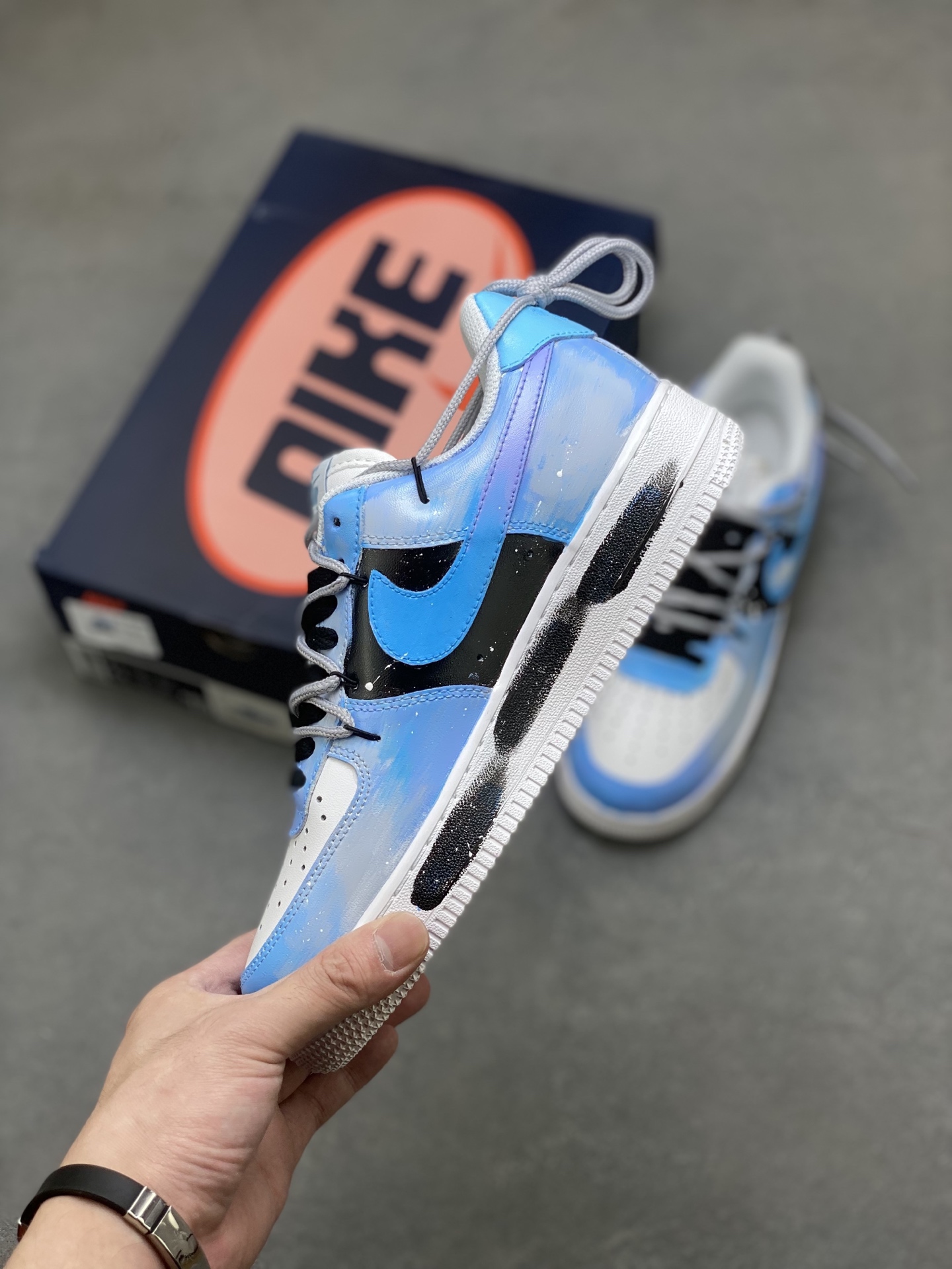 Nike Air Force 1 Low Blue Orange White view