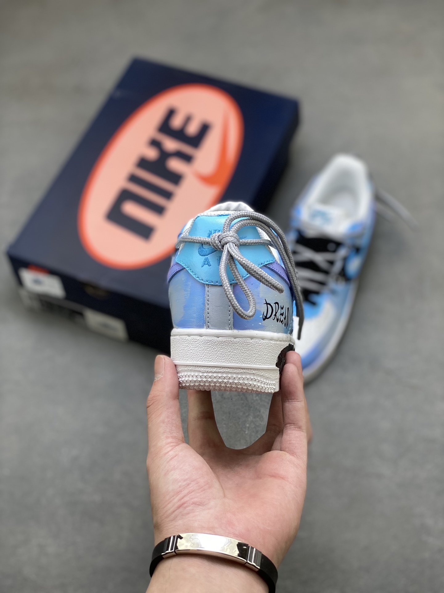 Nike Air Force 1 Low Blue Orange White view