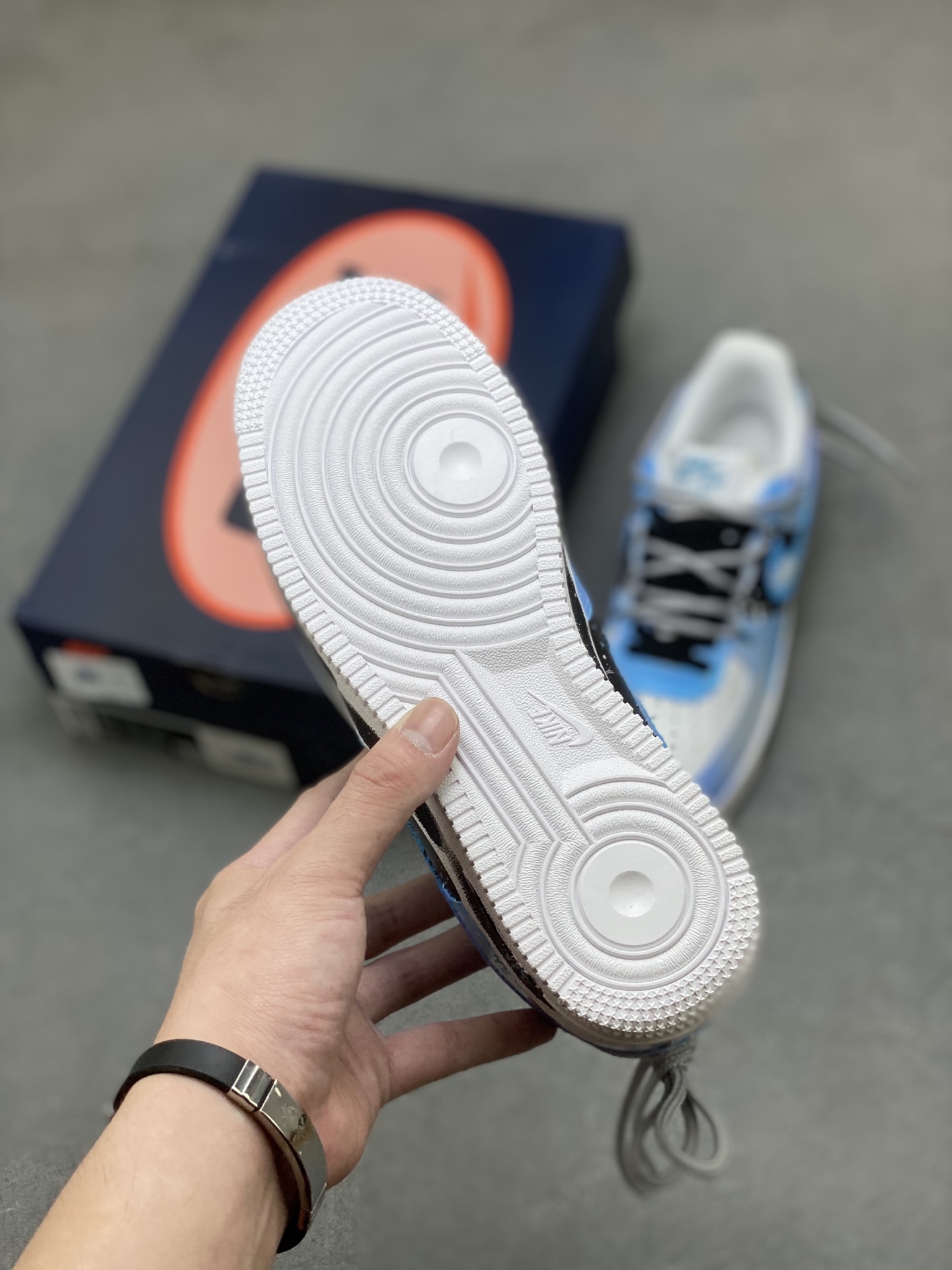 Nike Air Force 1 Low Blue Orange White view