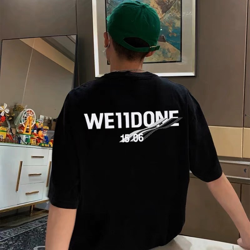 We11done Ocean Wave Logo Print Tee view