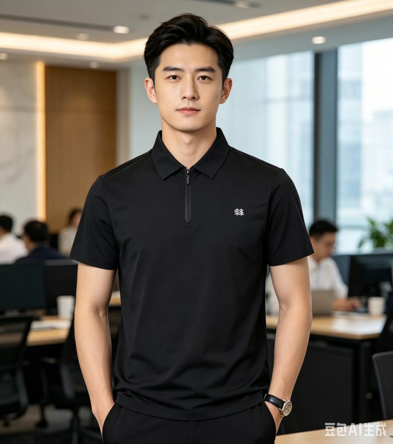 Kolon Sport Half-Zip Quick-Dry Golf Polo Shirt view