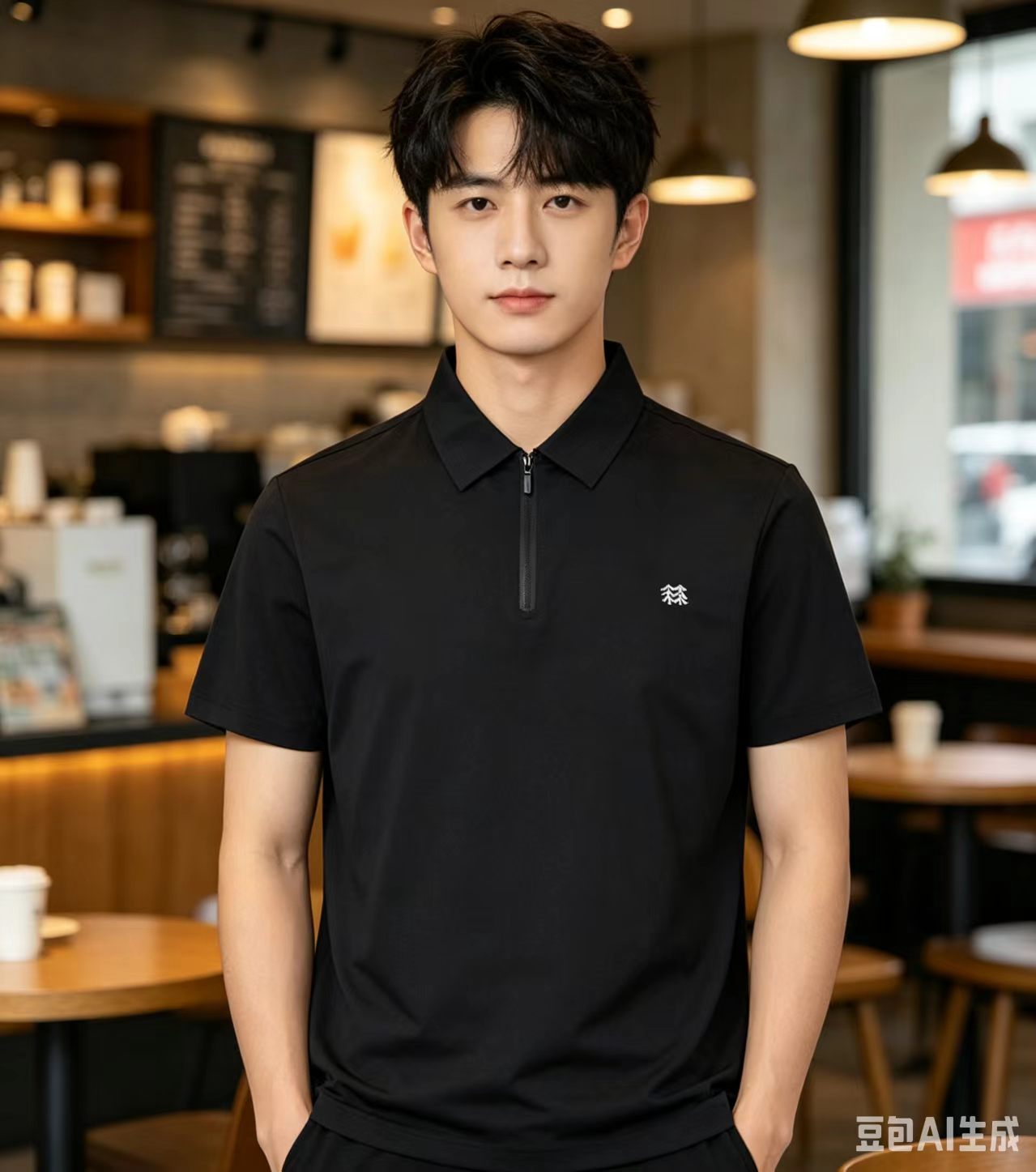 Kolon Sport Half-Zip Quick-Dry Golf Polo Shirt view