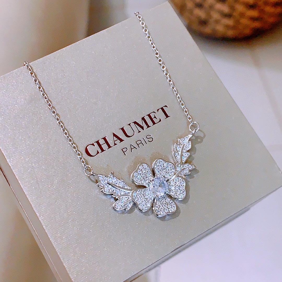 Chaumet Bee My Love High-Carbon Diamond Necklace Rose Gold White Gold (AB15882)