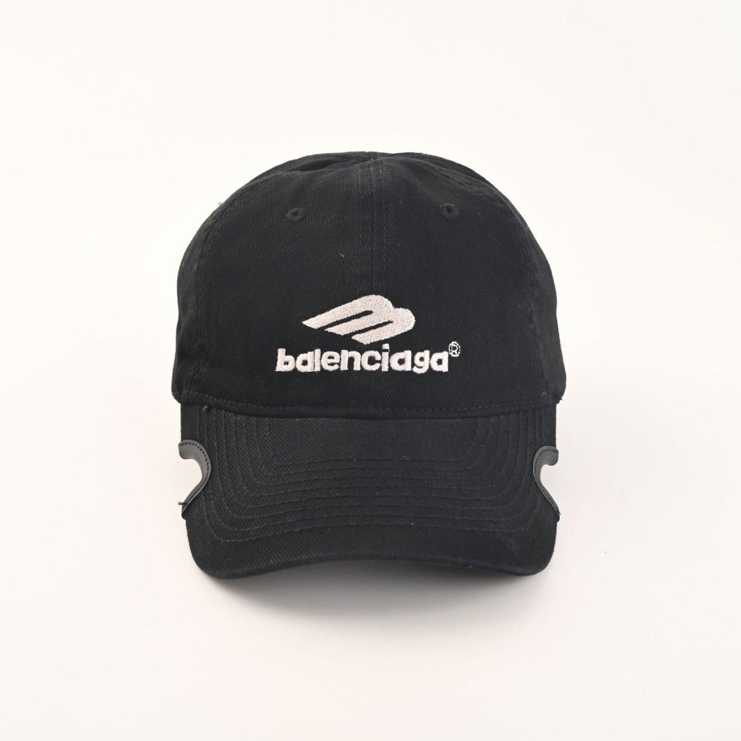 Balenciaga BLCG 3B Heavy Embroidery Washed Corner-Cut Soft Baseball Cap