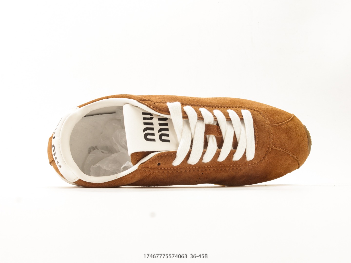 MiuMiu Plume Suede Tech-Fabric Derby Trainer view