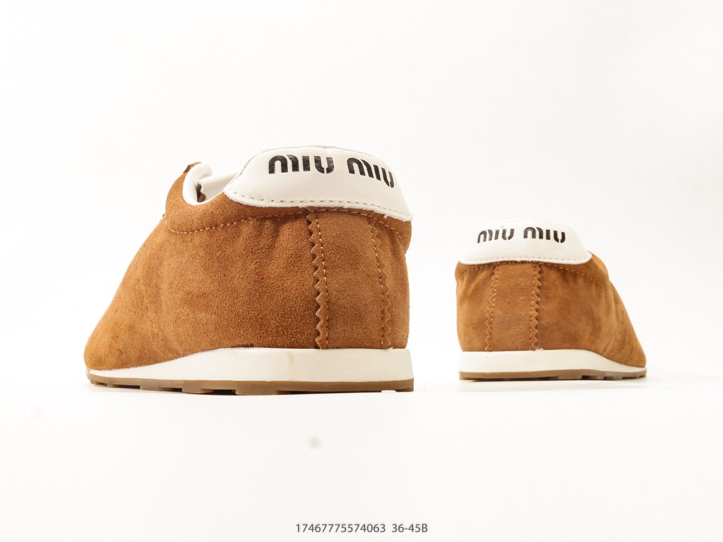 MiuMiu Plume Suede Tech-Fabric Derby Trainer view