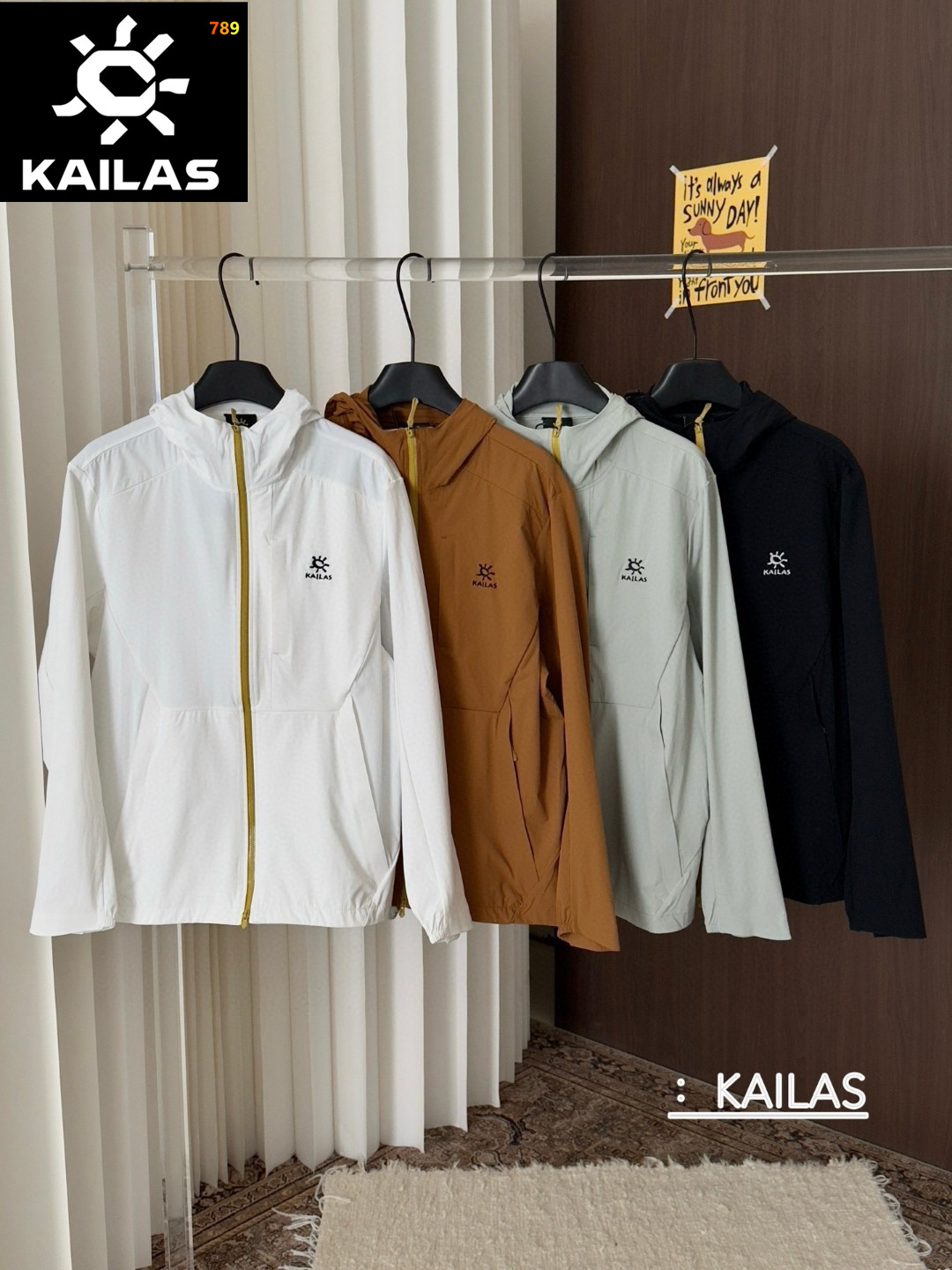 Kailas Couples Silicone-Print Hooded Sun-Protection Jacket White / Brown / Grey / Black