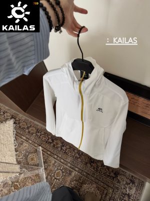 Kailas Couples Silicone-Print Hooded Sun-Protection Jacket White / Brown / Grey / Black view 5