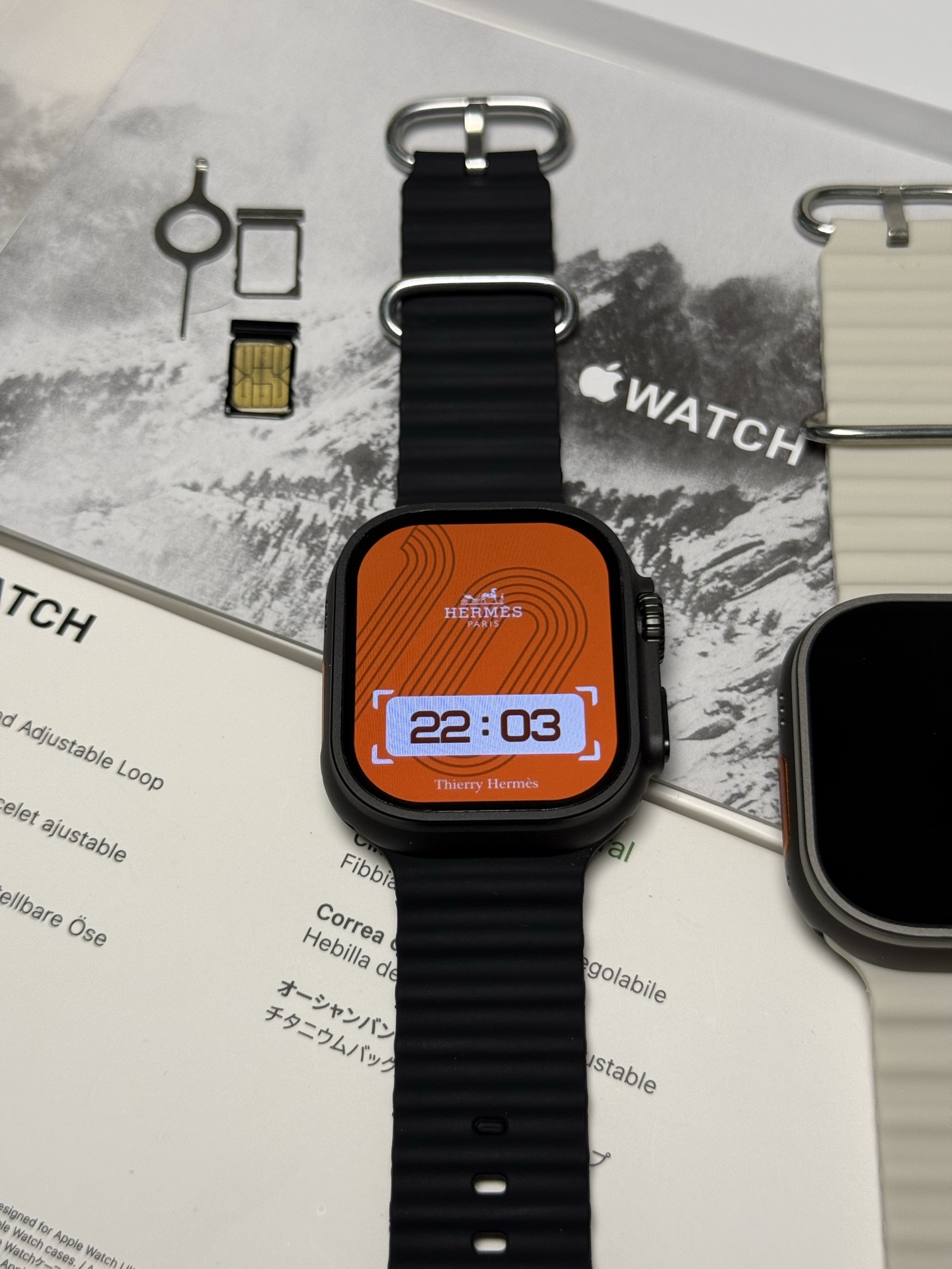 Apple Watch Ultra 3 Replica (Orange/Black/Cream) view