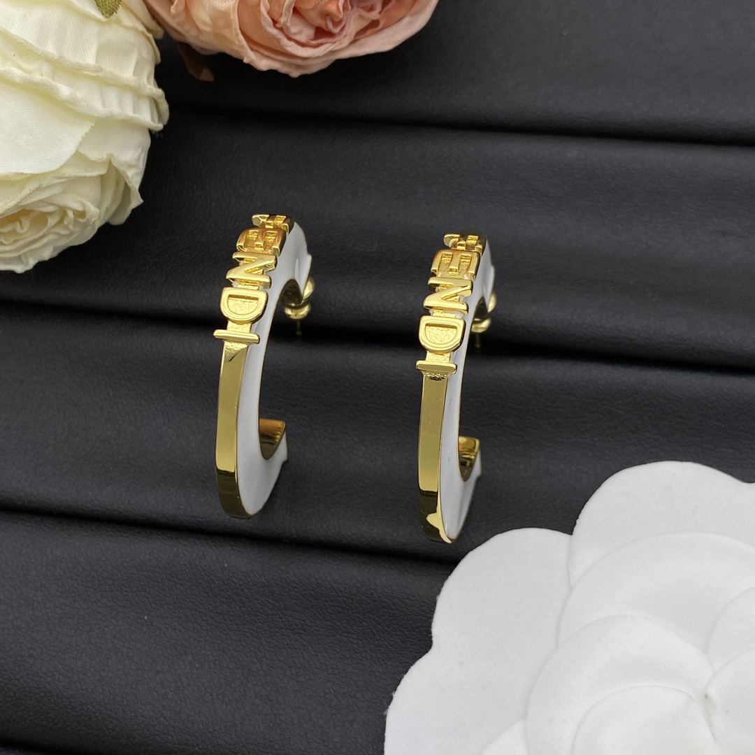 Fendi New-Arrival Logo Stud Earrings view