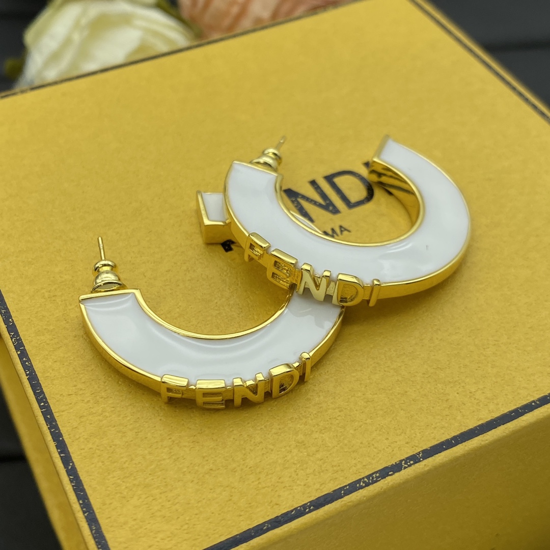 Fendi New-Arrival Logo Stud Earrings view
