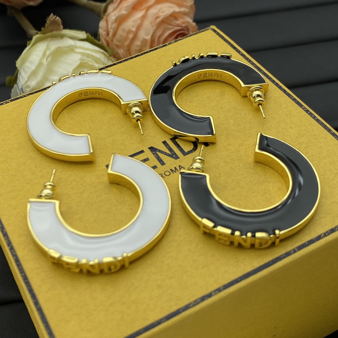 Fendi New-Arrival Logo Stud Earrings view