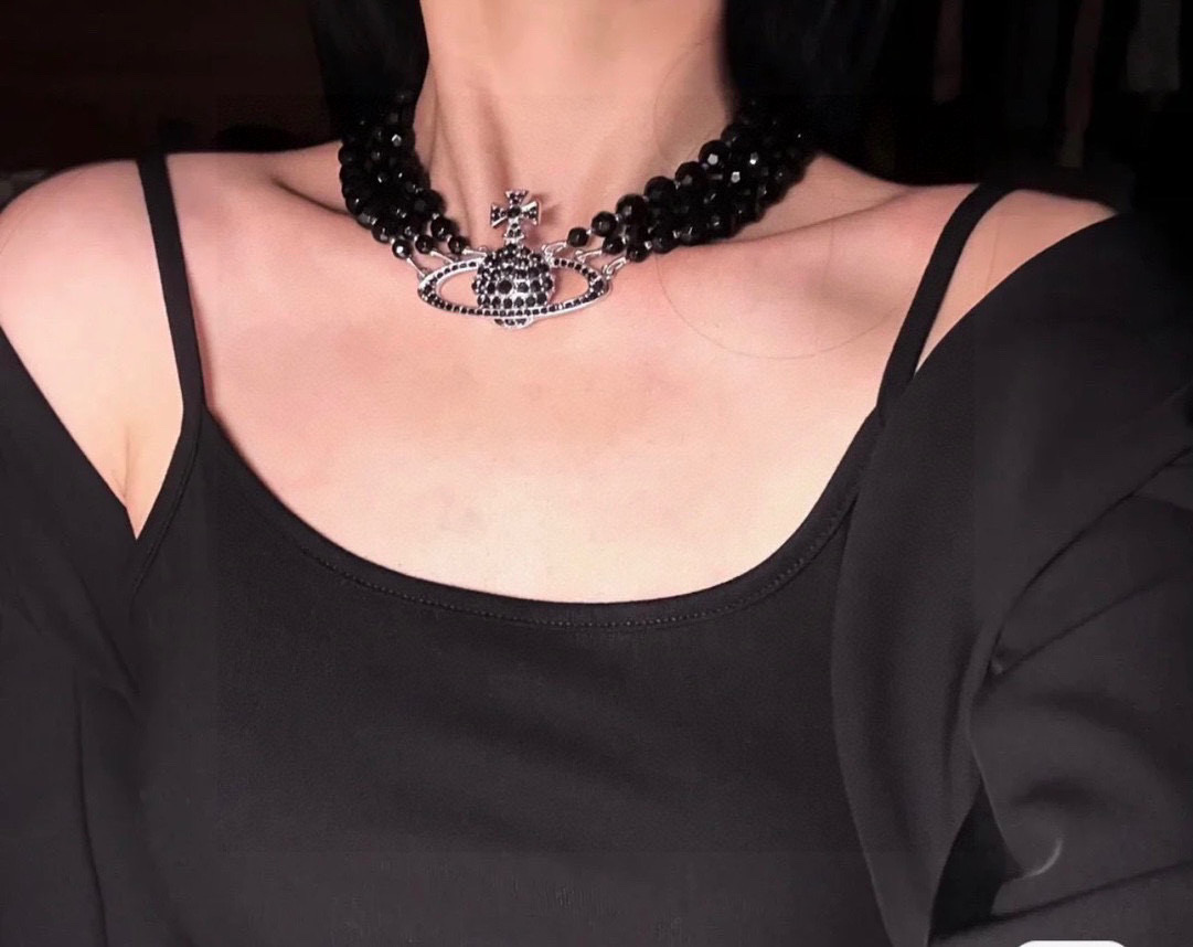 Vivienne Westwood Classic Saturn Crystal Necklace
