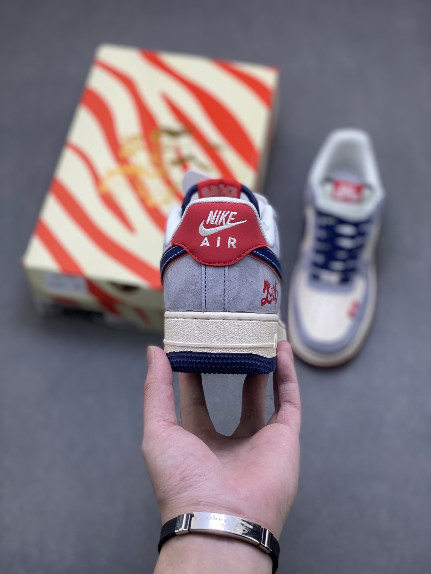 Nike Air Force 1 '07 Low White Navy Red view
