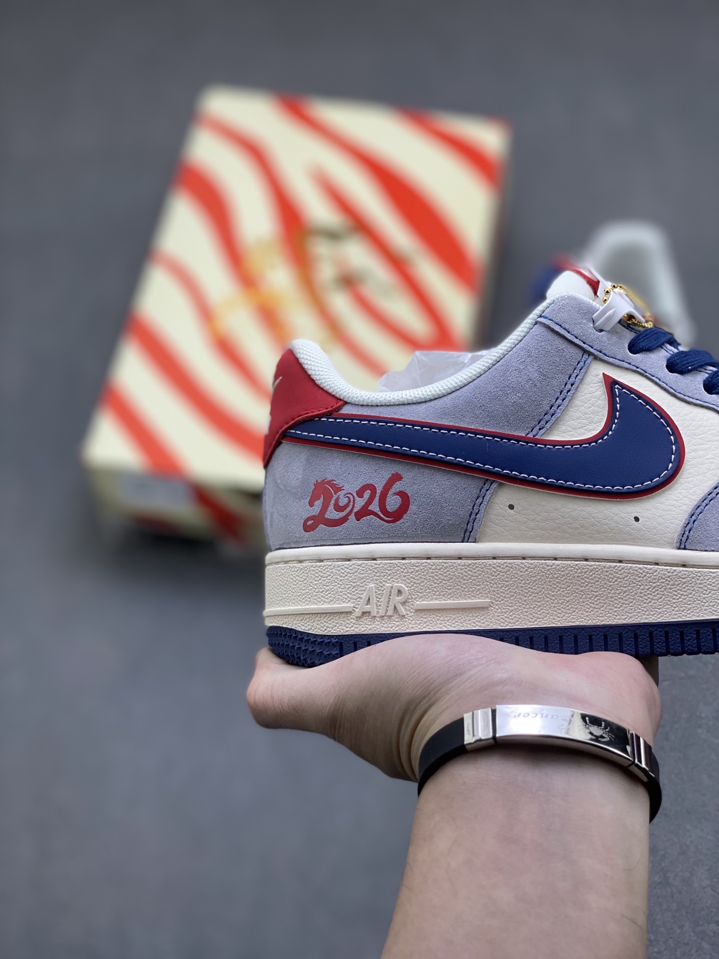 Nike Air Force 1 '07 Low White Navy Red view
