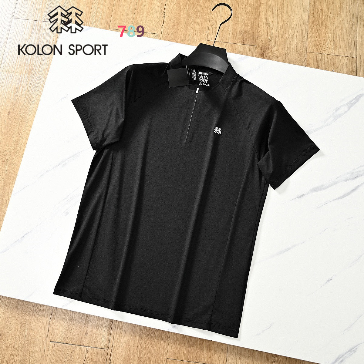Kolon Sport Half-Zip Stand-Collar Functional Tee